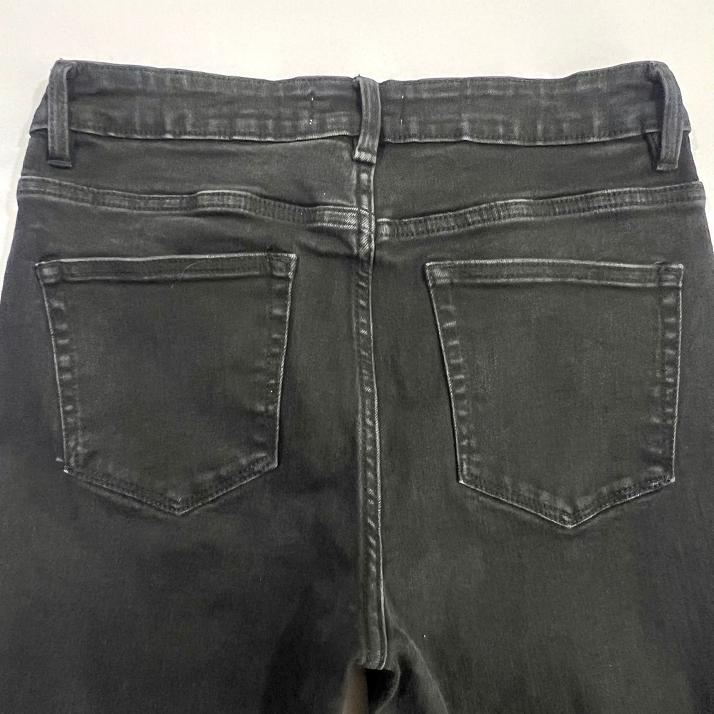 Vervet Blue Jeanne High Rise Crop Straight Jeans Black Distressed Womens Size 30 - Picture 14 of 15